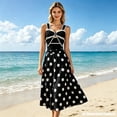 thumbnail image 3 of Women Swimwear, Color Block Bow Cutout One Piece Padded Swimsuit with Polka Dot Skirt Bathing Suit for Vacation, 3 of 7