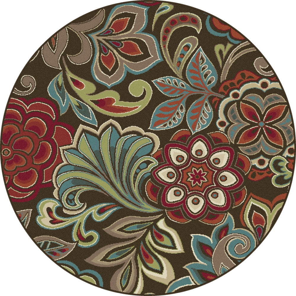 Tayse Area Rugs: Deco Rug: DCO1024 Brown: 5'3'' Round - Walmart.com
