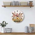 thumbnail image 3 of Eveokoki Sunflower Wooden Wall Clock 10in Silent Non-Ticking Battery Operated Clock, Rustic Country Style Clocks for Bedroom, Kitchen, Home, Living Room, Office, Hotel, 3 of 4