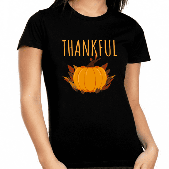 Womens Thanksgiving Shirt Plus Size Pumpkin Shirts Womens Fall Tops Plus Size Thankful Shirts for Women