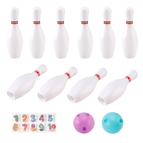 Bruce&Shark 12 Pcs Bowling Set Indoor Outdoor Games for Kids Lawn Bowling Games with Bowling Ball and Bowling Pins for Kids Adults Birthday Party Sports Yard Motor Skill