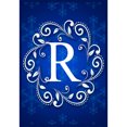 thumbnail image 2 of America Forever Winter Monogram Letter R Garden Flag Vertical Double Sided 12.5 x 18 inches Snowflakes in Winter Holiday Seasonal Decor for Outdoor, Yard, Porch Decoration, Blue Garden Flag, 2 of 6