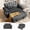 Dark Gray, variant on 58" Convertible Sleeper Sofa Bed, Full Size Pull Out Couch with USB Charging, Cup Holders, Adjustable Backrest & Side Pockets, Towel Fabric Loveseat for Living Room, Apartment, Office (Dark Gray)