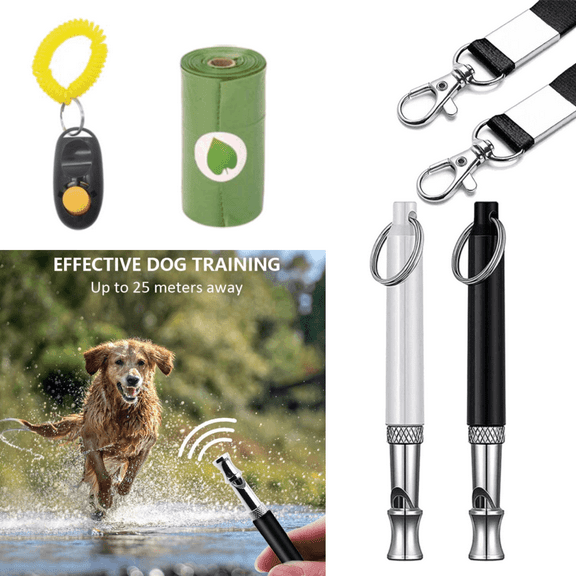 Silent Dog Whistle to Stop Barking - Ultrasonic Adjustable Frequency Dog Training Whistle for Recall & Anti-Bark, 2 Pack with Lanyard