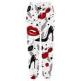 thumbnail image 4 of Pantalons pour Femmes Mode Décontractée Saint-Valentin Imprimé Amusant Taille Élastiquée Pantalons Cargo Noirs P, 4 of 4