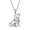 D-Puppy Dog, variant on Cat Necklace for Women Men 18k White Gold Plated 925 Sterling Silver Diamond Cat Necklace Cat on Moon Necklace Rhinestone Cat Pendant for Women Cute Cat Jewelry, Box Chain 50cm