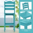 thumbnail image 2 of Gymax Set of 2 HDPE Bar Stool Patio Tall Chair Backrest Footrest All Weather Turquoise, 2 of 6