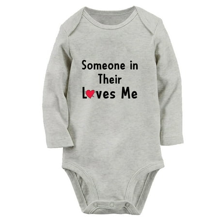 

Someone In Their Loves Me Funny Rompers Newborn Baby Unisex Bodysuits Infant Jumpsuits Toddler 0-12 Months Kids Long Sleeves Oufits (Gray 0-6 Months)