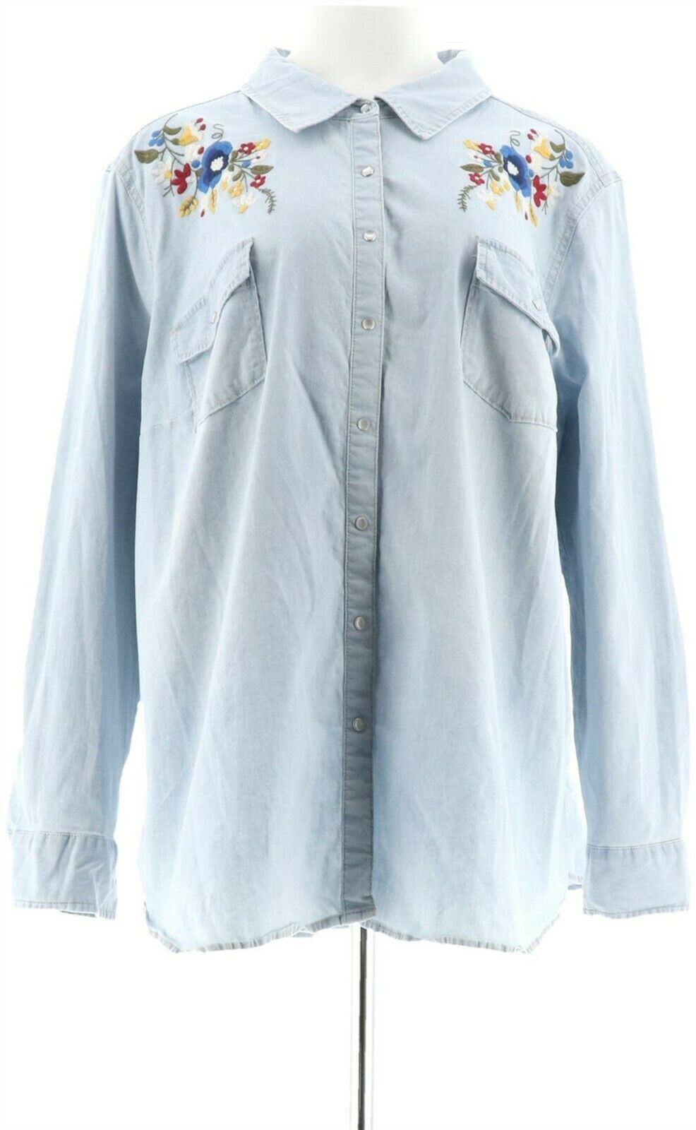 women's stretch denim shirt