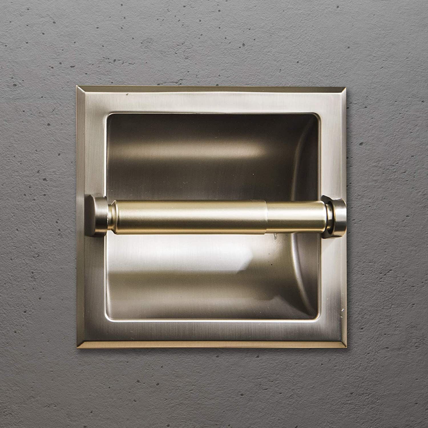 Recessed Toilet Paper Holder Wall Mounted Heavy Duty Metal Toilet Paper Roll