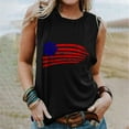 thumbnail image 2 of T-shirts de la Fête de l'Indépendance pour Femmes, Col Rond, Manches Courtes, Hauts à Étoiles et Rayures, Blouse d'Été Décontractée et Ample, Tee, 2 of 5