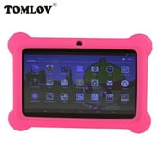 Q88 Kids Android 7.1 OS t ablet 7" Display 1G RAM 8 GB ROM Light Weight Portable Kid-Proof Shock-Proof Silicone Case Kickstand Available with iWawa for Kids Education Entertainment (Pink)