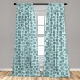 thumbnail image 5 of Ambesonne Teal Curtains, Ornate Winter Snowflakes, Pair of 28"x84", Pale Blue Teal Grey, 5 of 5