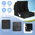thumbnail image 6 of Costway Patio Rattan Daybed Lounge Retractable Top Canopy Side Tables Cushions Black, 6 of 10