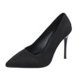 thumbnail image 4 of Oyedens Black Women's Stiletto Pump Shoes Suede Pointed Toe High Heels Dress Shoes for Women Wedding, 4 of 5