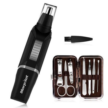 Ear Nose Hair Trimmer Morpilot Electric Nose Hair Trimmer Waterproof Battery Operated Nose and Ear Hair Trimmer For Men ()