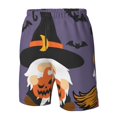 thumbnail image 4 of Susaid Halloween Gnomes Print Men's Swim Trunks Hawaiian Bathing Mesh Lining Suit Swimsuits Beach Shorts with Pockets-X-Large, 4 of 6