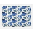 thumbnail image 1 of Watercolor Bath Mat, Hand Drawn Roses and Leaves Abstract Floral Blooming Nature Theme, Non-Slip Plush Mat Bathroom Kitchen Laundry Room Decor, 29.5 X 17.5 Inches, Violet Blue Slate Blue, Ambesonne, 1 of 2