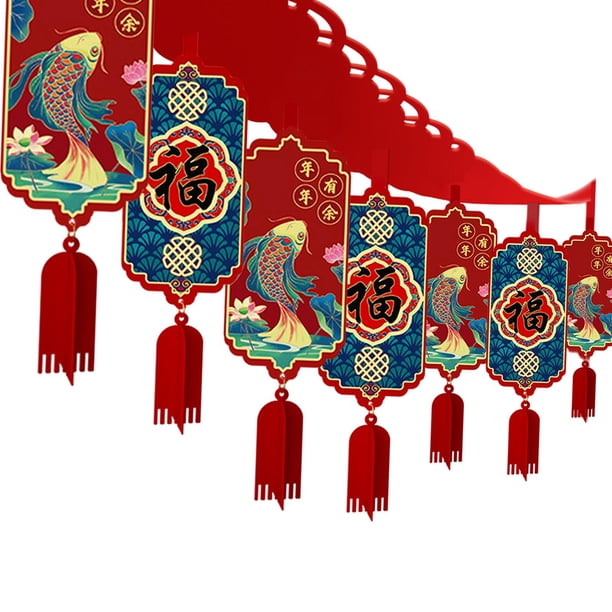 Guirnalda del Año del Dragón Chino Sunnimix Decoración Colgante Reutilizable 2 m