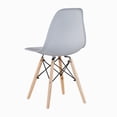 thumbnail image 4 of Dining Chairs, Simple Fashion Leisure Plastic Chair, Environmental Protection PP Material Thickened seat Surface, Solid Wood Leg Dressing Stool, Restaurant Outdoor Cafe Chair, Set of 1,Light Gray, 4 of 7