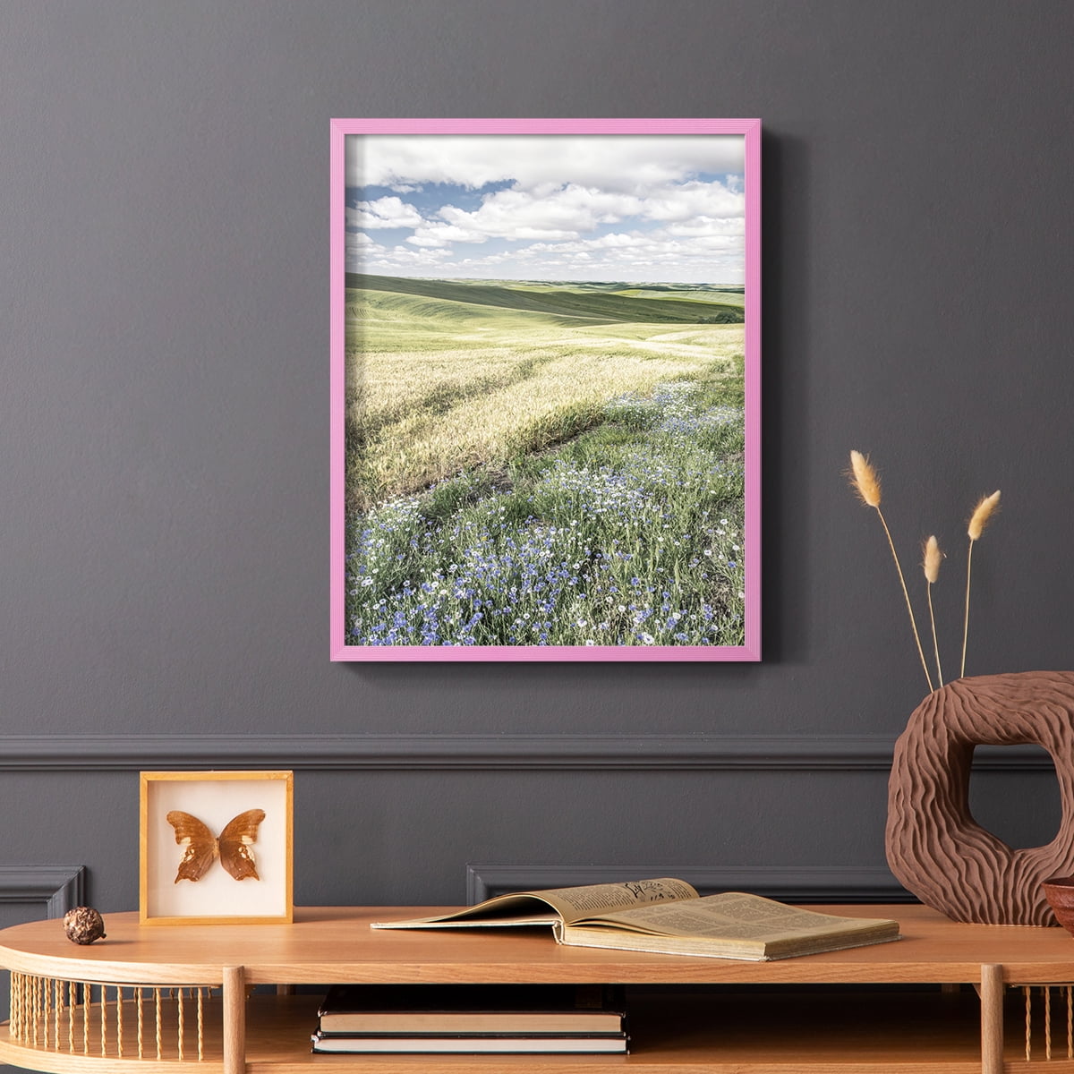 Wildflower Farm Framed Print - Solid Wood in Single Picture Frame Solid Wood 2 Framed Print
