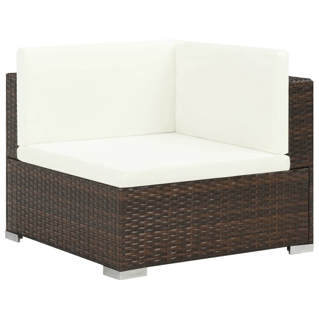 vidaXL Patio Furniture Set 6 Piece Outdoor Sofa with Coffee Table Poly Rattan