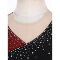 thumbnail image 5 of Alvivi Women's Sleeveless Figure Ice Skating Dance Dress Rhinestones Skating Compeition Leotard Costume Burgundy XXL, 5 of 8