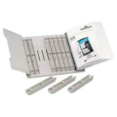 - Desk-Mounted Catalog Rack, 12 1-inch Rings, Gray