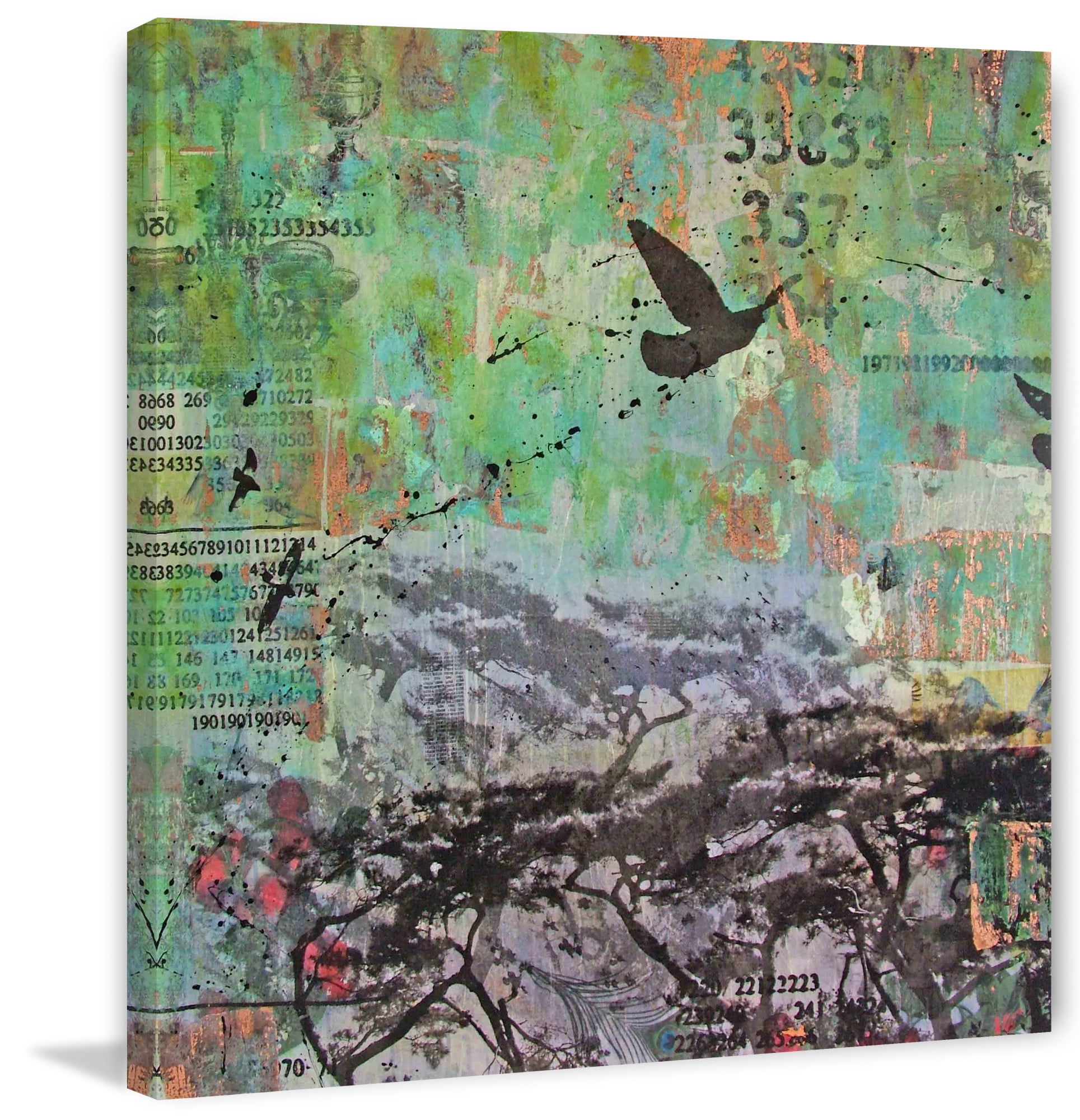 Marmont Hill "Blue Forest" by Tracy Silva Barbosa Painting Print on Canvas