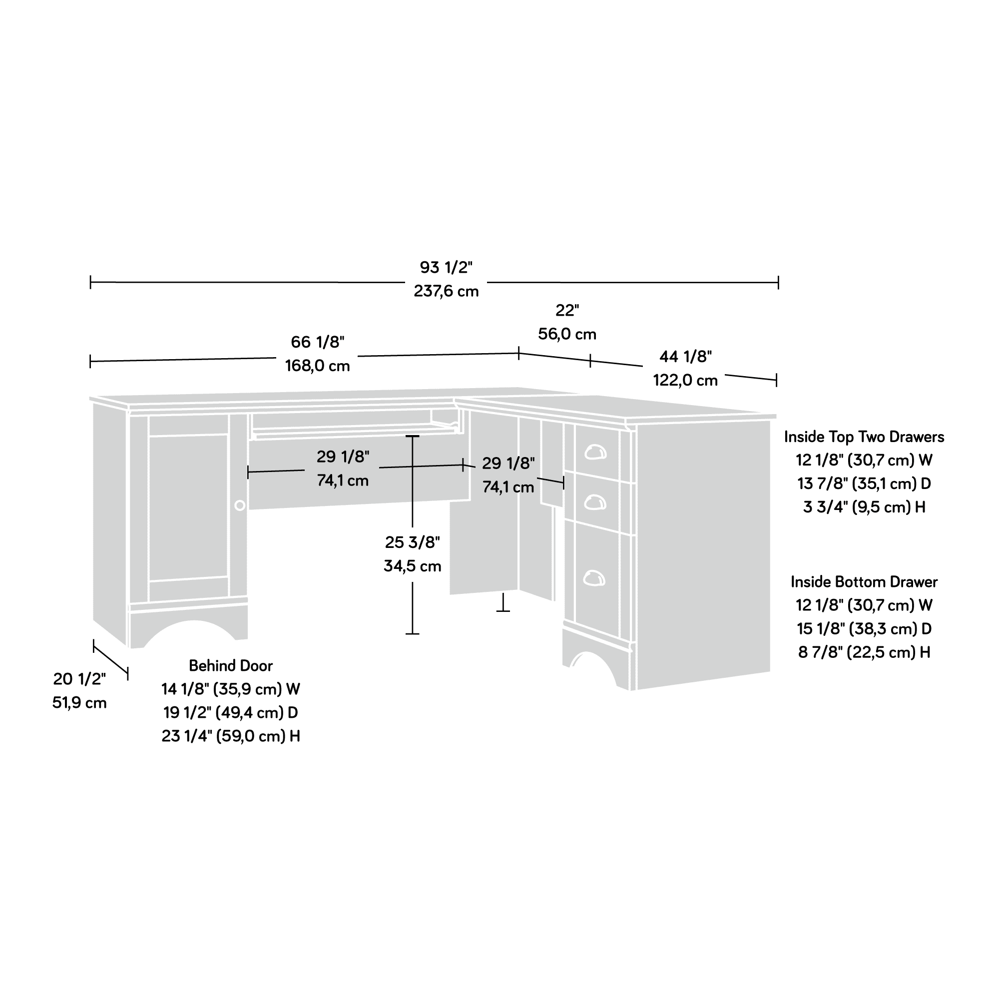 Sauder harbor view sale l shaped desk