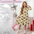 thumbnail image 5 of FKELYI Retro Floral Rooster Print Girls Ruffle Sleeve Dress A Line Twirly Dress for Kids Midi Soft Fall Dresses Patchwork Playwear Sundress, 11-12 Y, 5 of 6