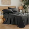 thumbnail image 6 of Regency Heights Cotton 144TC Queen 100% Cotton Solid Sheet Set in Black, 6 of 10