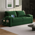 thumbnail image 4 of Renwick 2 Seater Velvet Sofa Couch with Pillow Top Arms & USB Charging Ports, Green, 4 of 11
