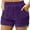 Purple, variant on Hvot&aat Women's Summer Comfy Shorts Trendy Side Pleated Elastic Waist Short Pants Casual Joggers Workout Shorts