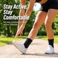 thumbnail image 5 of 10 Pairs Unisex Black Thin Cotton Mini Crew Ankle Socks, One Size Elastic Arch Support Athletic Socks, Reinforced Toe Heel Casual Gym Running All Season Socks, 5 of 7
