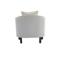 thumbnail image 6 of Accent Chair with Ottoman, Modern Barrel Chair Upholstered Round Arms Chair with Throw Pillow for Living Room Club Bedroom, Beige, 6 of 9