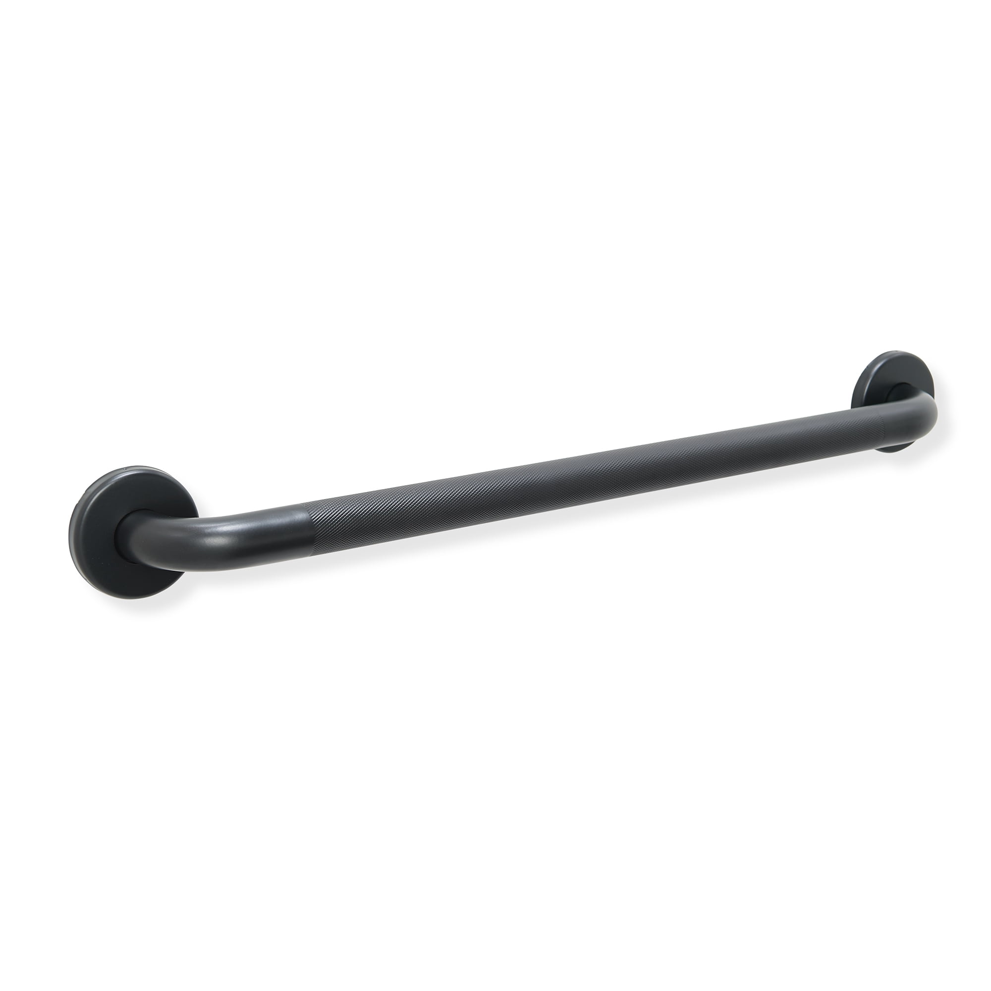 Bathroom Safety Grab Bar - Matte Black/Shower Tub Toilet Steps ADA/304 Stainless Steel/Knurled/ 12"
