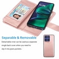 thumbnail image 5 of Wallet Case for Moto G Stylus 5G 2025 Wallet Case ,[9 Card Slots] Luxury PU Leather Credit Holder Carrying Folio Flip [Detachable] Kickstand Magnetic Phone Cover & Lanyard [Pink], 5 of 6