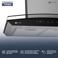 thumbnail image 4 of Campana de cocina 60 cm de pared cristal curvo y acero Inoxidable Fline Tromso 60, 4 of 6
