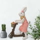 thumbnail image 4 of Estatuilla de conejo con ano de de Pascua de primavera con flores, escultura hecha a mano para , jardín, Pascua, decoración de oficina Rosa Baoblaze Estatua del Conejo de Pascua, 4 of 7