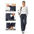 thumbnail image 4 of Yoga Pants Women Wide Leg Work Pants with Pockets Stretch High Waist Dress Casual Sweatpants Iron Grey XXXL, 4 of 6