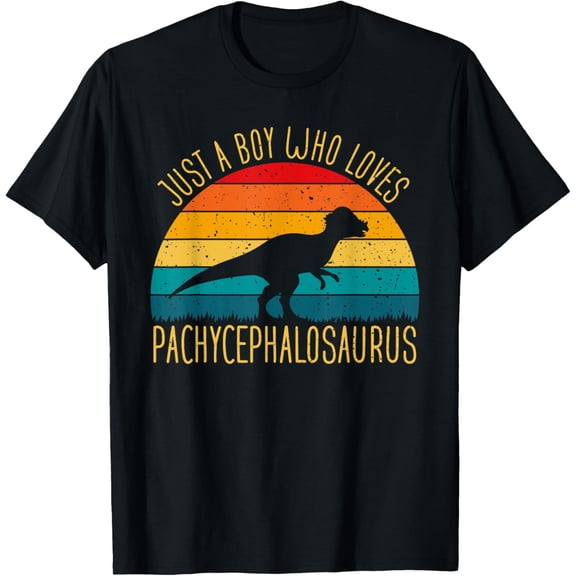 Just A Boy Who Loves Pachycephalosaurus Dinosaur Boys Kids T-Shirt