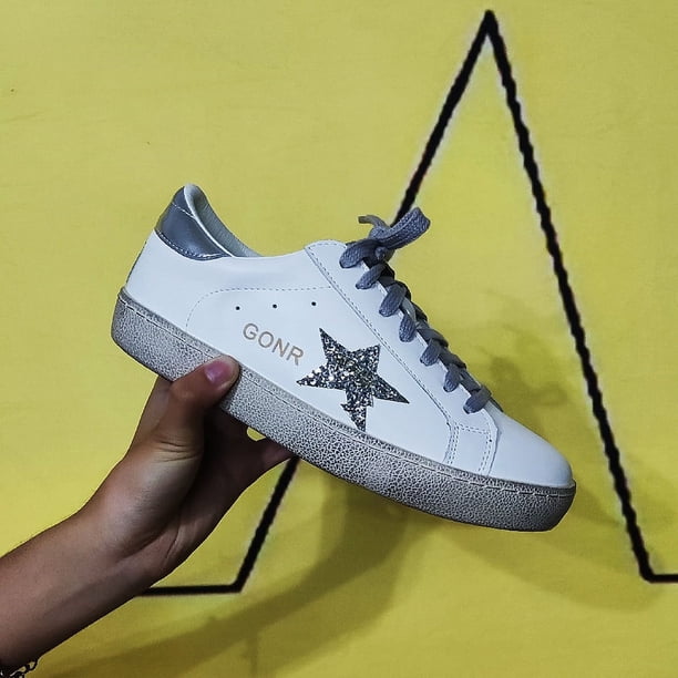 Zapatos viejos pequeños y sucios de cuero de dos capas para ganado, zapatos de skate blancos pequeños para estudiantes, estrellas fugaces de la calle de varios viajes de Harajuku, talla