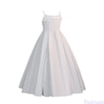 thumbnail image 2 of Fozruso Girls' Summer Dresses Elegant Solid Satin Girls Tank Dress With Slit For Ages 8 12 Sleeveless Party Midi Gown For Kids,10-11 Years, 2 of 7