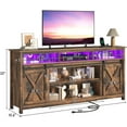 thumbnail image 2 of Farmhouse TV Stand for 80/75 Inch TV with Power Outlet, Entertainment Center with Storage and Sliding Barn Doors, Wood Media Console for Living Room, Rustic Brown, 2 of 16