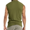 thumbnail image 5 of Abtuhar Men Summer Tops Short Sleeve Solid Round Neck Button Sleeveless Tank, 5 of 5