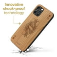 thumbnail image 3 of Case Yard Wooden Case Outside Soft TPU Silicone, Slim Fit Shockproof Wood Protective Phone Cover for Girls Boys Men and Women, Supports Wireless Charging King of Hearts Design case for iPhone-11-Pro, 3 of 7