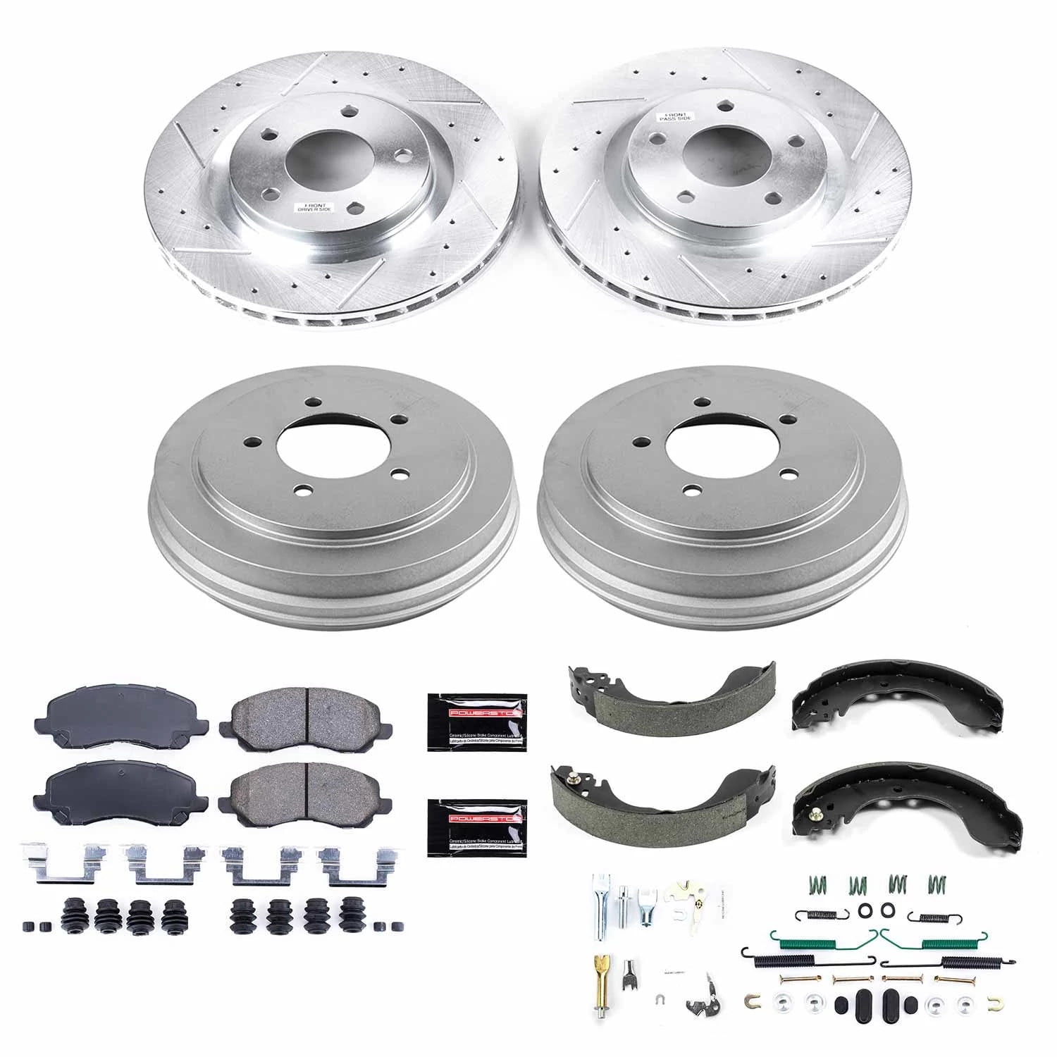 PowerStop Front and Rear Z23 Evolution Sport Brake Pad Rotor Drum and Shoe Kit Fits: CHRYSLER DODGE JEEP Select Models K15250DK
