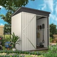 thumbnail image 5 of YODOLLA 5 x 3 ft. Outdoor Metal Steel Storage Shed with Sliding Roof & Lockable Door for Backyard, Garden,White, 5 of 6