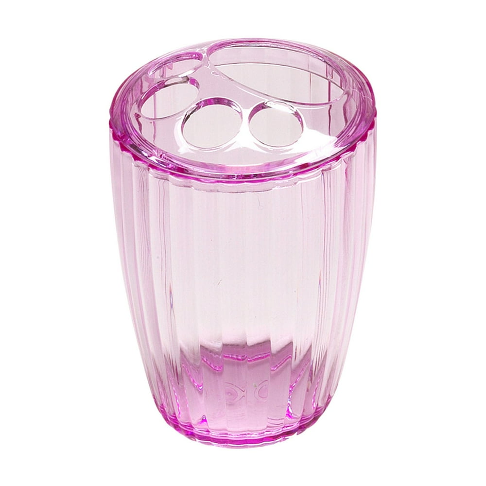 Pink,RibTextured Toothbrush Holder